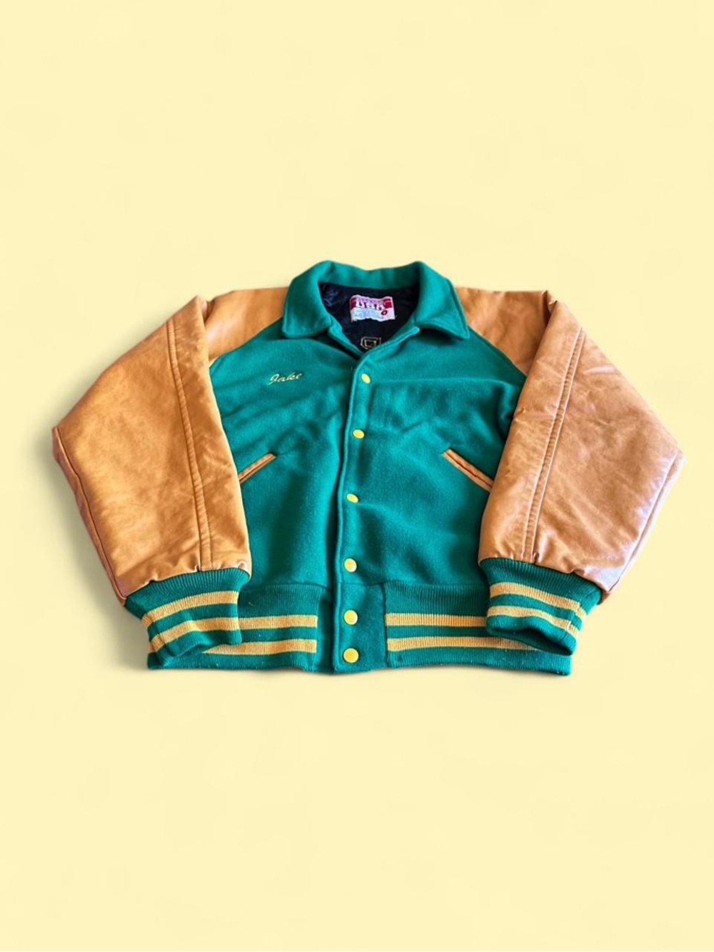 Vintage St. Paul Varsity Jacket Green Yellow Men’s M USA Made Letterman